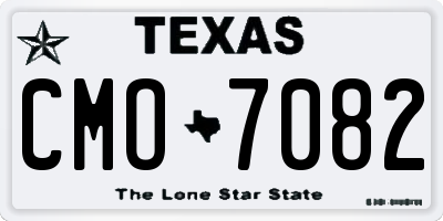 TX license plate CMO7082