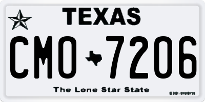 TX license plate CMO7206