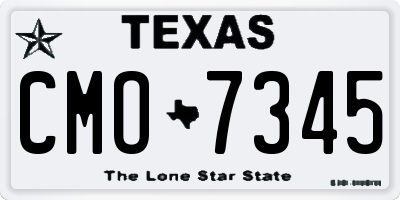 TX license plate CMO7345