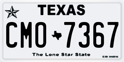 TX license plate CMO7367