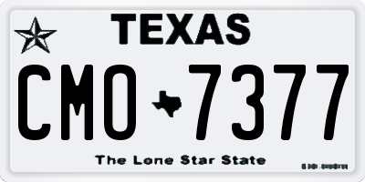 TX license plate CMO7377