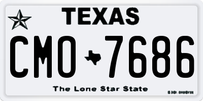 TX license plate CMO7686