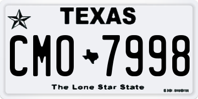 TX license plate CMO7998