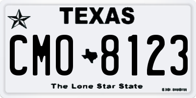 TX license plate CMO8123
