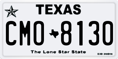 TX license plate CMO8130