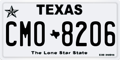 TX license plate CMO8206