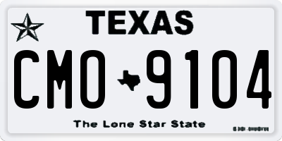TX license plate CMO9104