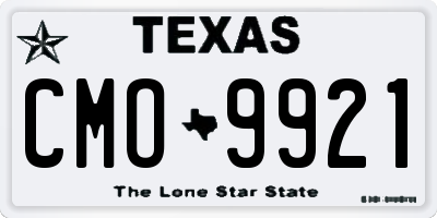 TX license plate CMO9921