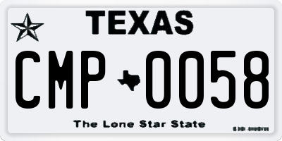TX license plate CMP0058