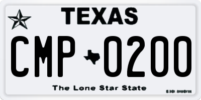 TX license plate CMP0200