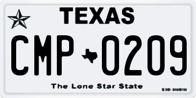 TX license plate CMP0209