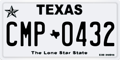 TX license plate CMP0432
