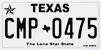 TX license plate CMP0475