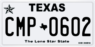 TX license plate CMP0602