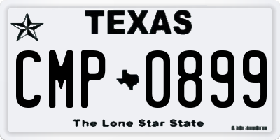 TX license plate CMP0899