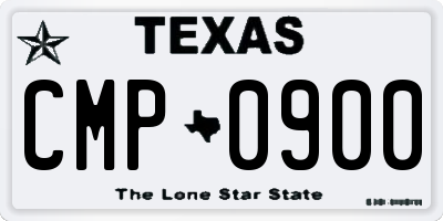 TX license plate CMP0900