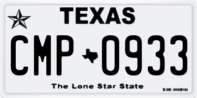 TX license plate CMP0933