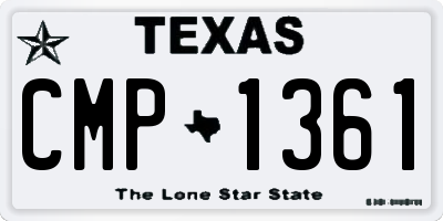 TX license plate CMP1361