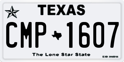 TX license plate CMP1607