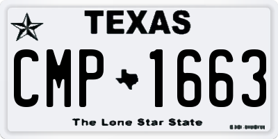 TX license plate CMP1663