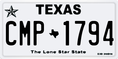 TX license plate CMP1794