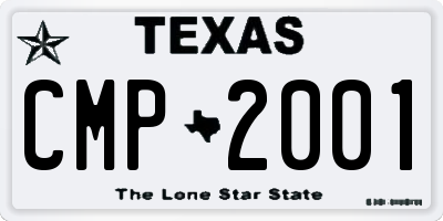 TX license plate CMP2001
