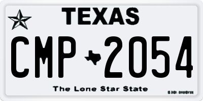 TX license plate CMP2054