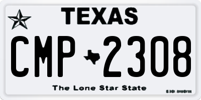 TX license plate CMP2308