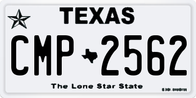 TX license plate CMP2562