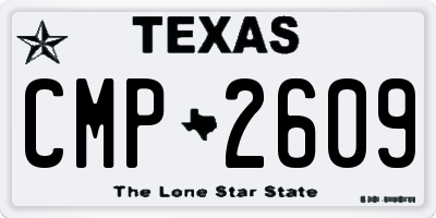 TX license plate CMP2609