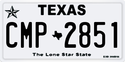 TX license plate CMP2851
