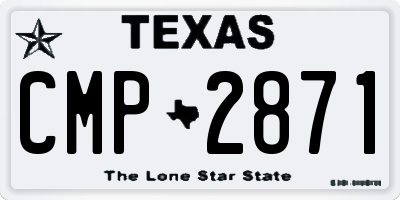 TX license plate CMP2871