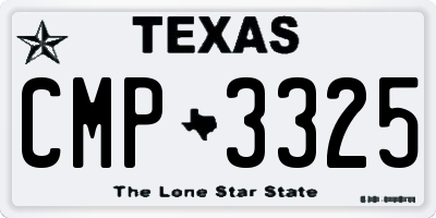 TX license plate CMP3325