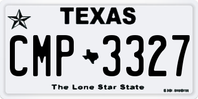 TX license plate CMP3327