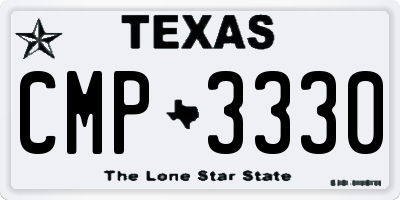 TX license plate CMP3330