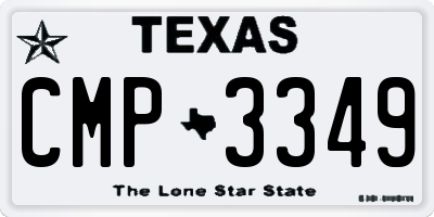 TX license plate CMP3349