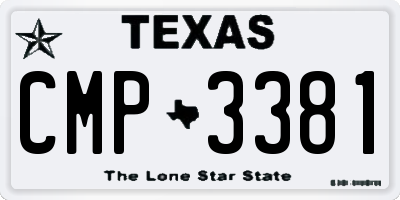 TX license plate CMP3381