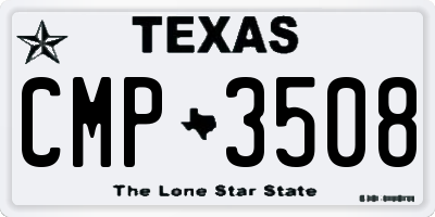 TX license plate CMP3508