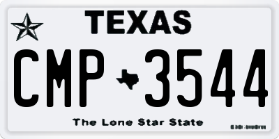 TX license plate CMP3544