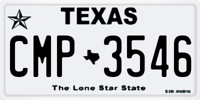 TX license plate CMP3546