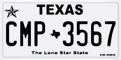 TX license plate CMP3567