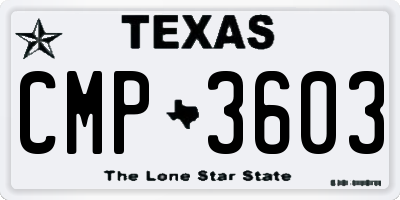 TX license plate CMP3603