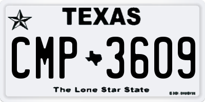 TX license plate CMP3609