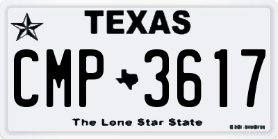 TX license plate CMP3617