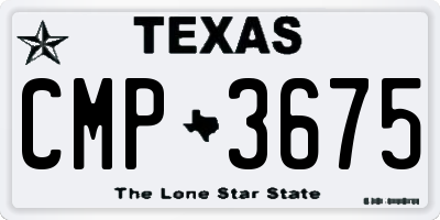 TX license plate CMP3675