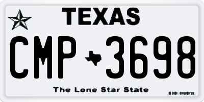 TX license plate CMP3698