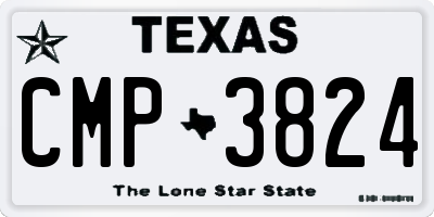 TX license plate CMP3824