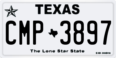 TX license plate CMP3897