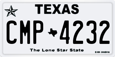 TX license plate CMP4232