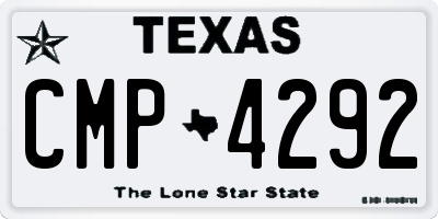 TX license plate CMP4292